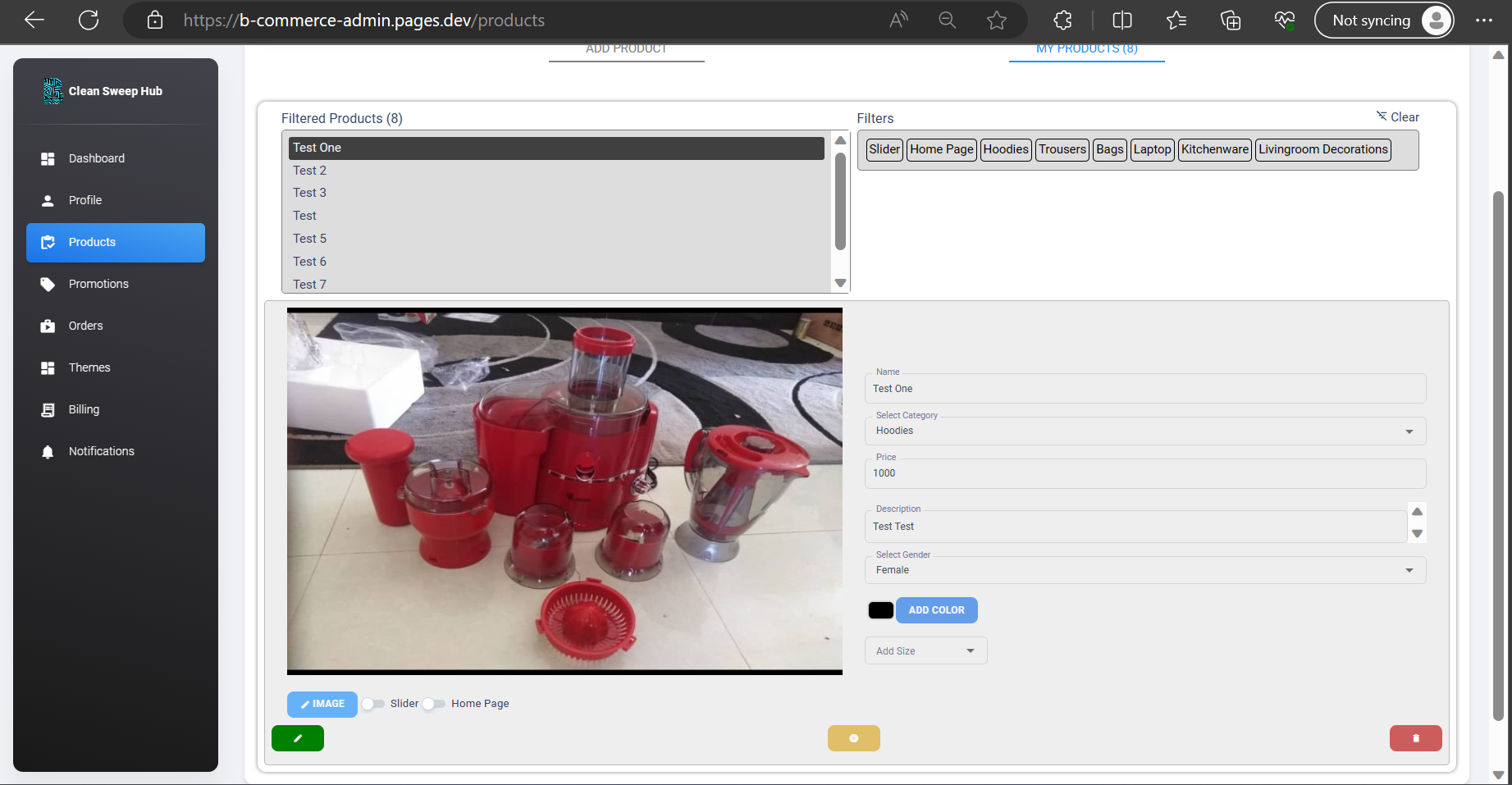 Manage Products Manage Products